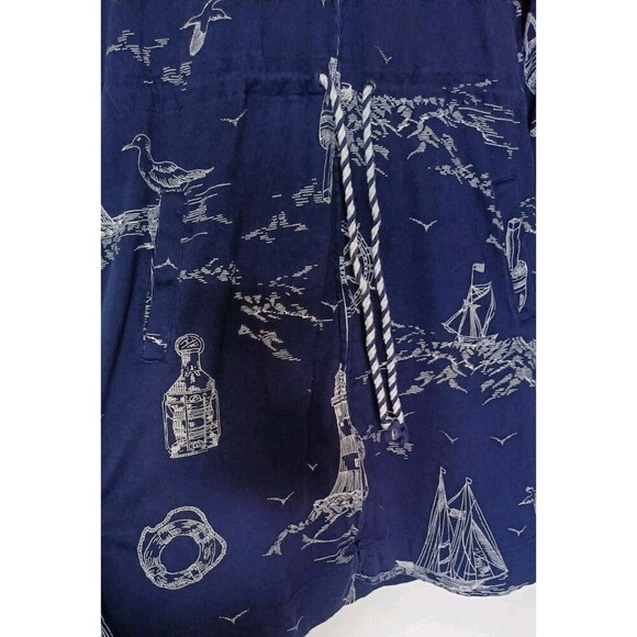 Lands End Dress Cover Up Sz Medium Hooded Drawstring Pockets Full Zip  Nautical - Picture 9 of 10